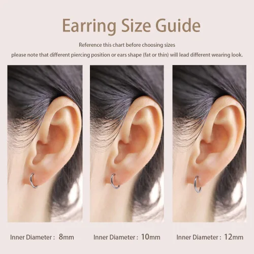 Miniatura 3 de FANSING Aretes de aro para mujer, aretes de aro de cartílago de moda, aretes de acero quirúrgico para hombre