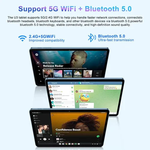 Miniatura 5 de 2025 Tablet Android 14 de 10 pulgadas con 22 GB RAM 128 GB ROM 1 TB de expansión, tablets con teclado ratón, Octa-Core, batería de 8000 mAh, Azul