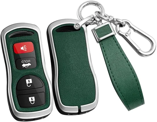 Miniatura 15 de ontto Funda de cuero para llavero Infiniti FX35 FX45 QX4 Smart Remote Metal para Nissan Armada Frontier Murano NV1500 Pathfinder Titan 2002