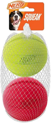Miniatura 7 de Nerf Dog - Juguete de pelota de goma para perros con silbato, ligero, duradero y resistente al agua, diámetro de 4 pulgadas para razas medianas