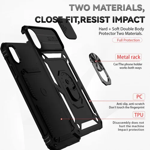 Miniatura 8 de M MAIKEZI Funda para iPhone X/iPhone Xs con cubierta para lente de cámara, protector de pantalla HD, protección contra caídas de grado militar