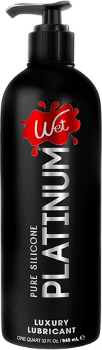 Wet Platinum Lubricante íntimo a base de silicona | Ultra suave, súper resbaladizo, hipoalergénico, rendimiento de larga duración, fórmula