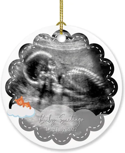 Miniatura 27 de Adorno personalizado para bebé que llega 2027, adorno de Navidad de Bump, elige el nombre del bebé y el año de Navidad para el nuevo abuelo abuela