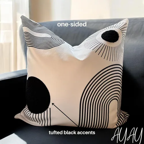 Miniatura 5 de AYAY Fundas de almohada decorativas modernas de 18 x 18 pulgadas, almohadas bohemias para sofá cama, juego de 2 fundas modernas, almohadas impresas