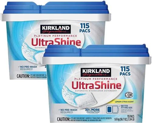 Kirkland Paquete de detergente para lavavajillas Signature Premium: aroma cítrico a limón, 2 unidades (230 Pacs) + regalo adicional