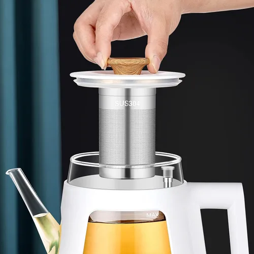 Miniatura 7 de Topwit Cocina eléctrica con vapor, olla de ramen de 1.6 L y hervidor eléctrico de agua caliente de vidrio de 1 litro