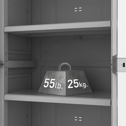 Miniatura 9 de Keter - Armario de almacenamiento con puertas y estantes para la lavandería, garaje, accesorios de baño, armario y organización del hogar, blanco