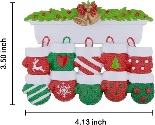 Miniatura 5 de MAXORA Adorno personalizado para árbol de Navidad de familia de 10 manoplas 2023, tradición familiar, recuerdo de Navidad, colección de regalo