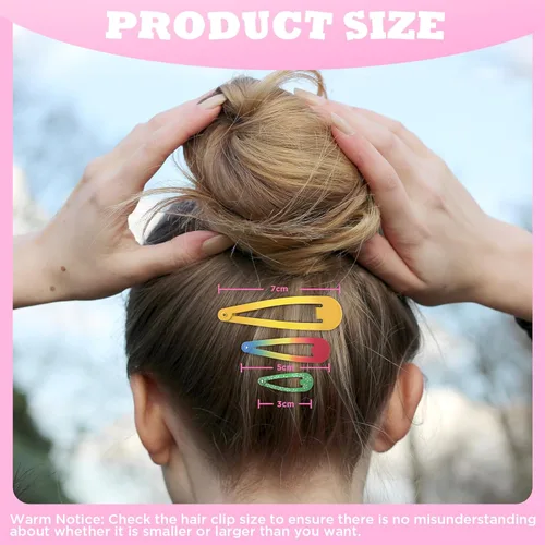 Miniatura 2 de Funtopia - 40 pinzas para el cabello a presión para mujeres y niñas, 40 unidades de 2.8 in / 2.8 pulgadas de largo, pinzas de metal antideslizantes