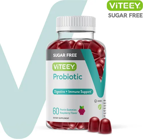 Miniatura 2 de Viteey - Gomitas probióticas para mujeres, hombres y adolescentes, 2 mil millones de UFC, sin azúcar Immune Booster, Digestive Support, Gut Health