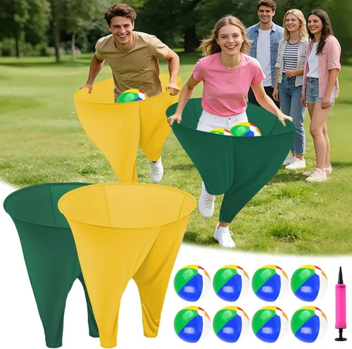 Miniatura 13 de Juego de pantalones de abuelita para patio, pantalones gigantes de abuelita, juego al aire libre, incluye pelotas hinchables y bombas de aire