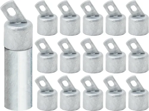 Miniatura 11 de VIVIDA Extremo superior del riel de 1-5/8" para valla de enlace de cadena, tapa de extremo de riel para tubo de diámetro exterior de 1-5/8", acero