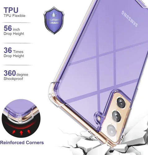Miniatura 3 de KIOMY Funda transparente para Samsung Galaxy S21 5G Airbag Corners a prueba de golpes, funda protectora para teléfono, diseño híbrido duro PC