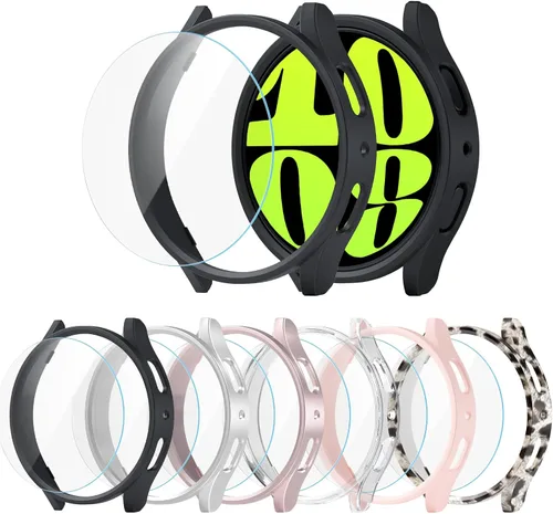 Miniatura 9 de [2+4] Paquete para Samsung Galaxy Watch FE/Galaxy Watch 5/Galaxy Watch 4 de 1.575 pulgadas, carcasa protectora de policarbonato duro + película