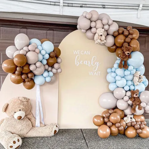 Miniatura 6 de FOTSHARER Cubierta para arco de boda, cubierta de arco de globo beige de 2.6 x 6 pies, cubiertas de fondo de arco de arco de elastano boho Chiara