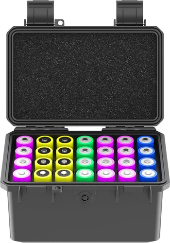 Miniatura 16 de KIWIFOTOS Organizador de baterías C con 15 ranuras para almacenamiento, resistente al agua, IP67, impermeable, celda C, LR14, contenedores alcalinos