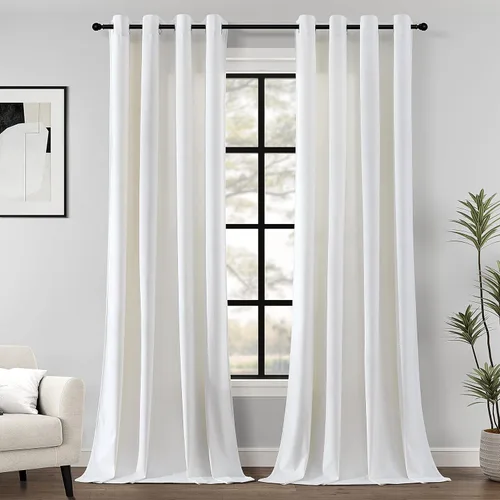 Miniatura 11 de Cortinas opacas de terciopelo morado oscuro de 108 pulgadas de largo, con ojales, para dormitorio, bloqueo de luz, aislamiento térmico, juego de 2