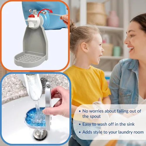 Miniatura 6 de Tidy Cup - Juego de 2 portavasos para ropa sucia, recogedor de goteo, para lavandería, duradero, sin caídas, sin goteos ni derrames. Gris