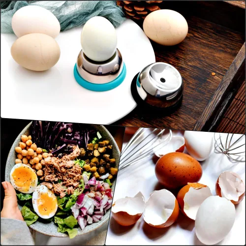 Miniatura 5 de Perforador de huevos para huevos crudos, tenedor de huevos de acero inoxidable para hervir huevos, excelente herramienta peladora de cáscara