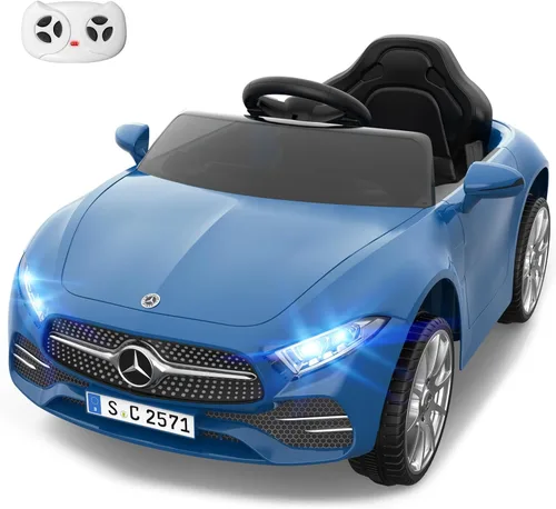 MINIATURE MOTORS - Auto eléctrico con licencia de 12 V con control remoto, automóvil para niños con Bluetooth, reproductor de música USB, velocidad