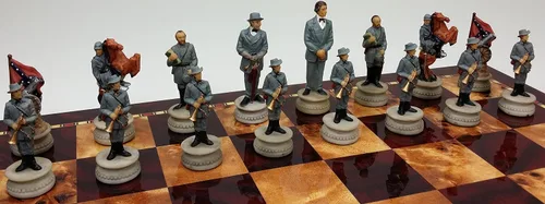 Miniatura 6 de Juego de 32 piezas temáticas de ajedrez hombres piezas Guerra civil o revolución americana o WW2 - NO Board (Guerra civil americana - General Queens)