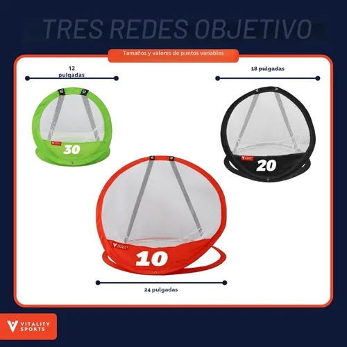 Miniatura 2 de Vitality Sports Red de astillado de golf, 3 piezas de red de práctica de golf emergente para patio trasero, juego de astillado para interiores