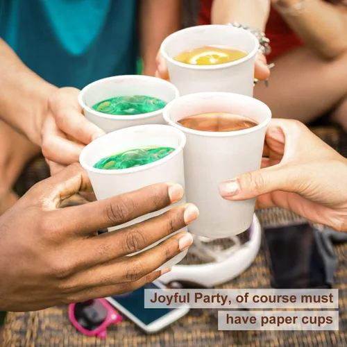 Miniatura 6 de Vasos de papel blanco – Paquete de 50, 8 onzas desechables, tazas de café caliente y agua