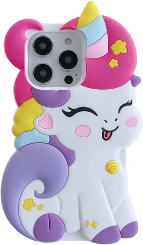 Miniatura 8 de Funda 3D linda de unicornio suave para iPhone 11 de 6.1 pulgadas, funda de silicona suave con diseño de unicornio de dibujos animados kawaii