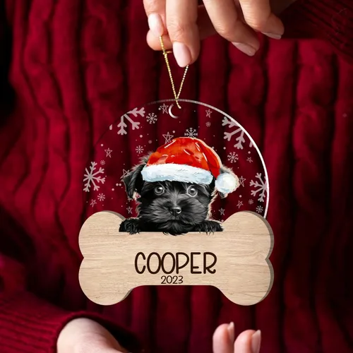 Miniatura 153 de Nazenti American Pit Bull Terrier Adorno de Navidad, adorno de perro fotográfico, adorno de perro personalizado, adornos de fotos de madera