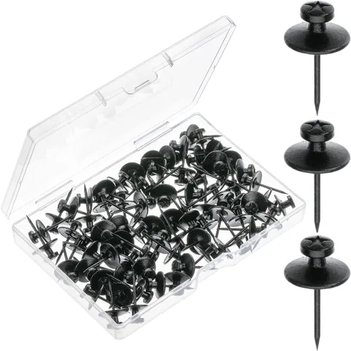 Miniatura 17 de Mr. Pen - Clavos de doble cabeza para colgar cuadros, paquete de 25, negro, clavos para cuadros, tachuelas para colgar en la pared, pines