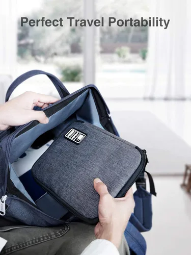 Miniatura 7 de Luxtude Bolsa organizadora de cables, bolsa organizadora de cables de viaje, organizador electrónico de viaje para cargadores y cables, bolsa