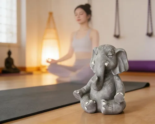 Miniatura 2 de Decoración de estatuas de extraterrestres de yoga (juego de 3) 3 poses de ciencia ficción Zen para sala de yoga, espacio de meditación, sala