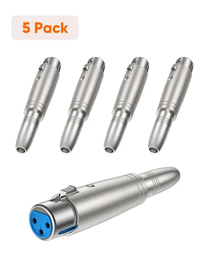 Miniatura 8 de CableCreation XLR 3 Pin hembra a 1/4" 0.250 in hembra socket adaptador de audio 1/4 pulgadas TRS a XLR, plata