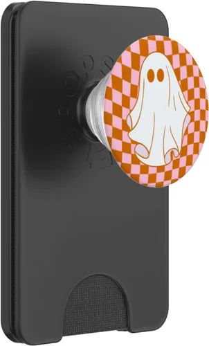 Miniatura 7 de Retro Groovy - Tablero de ajedrez a cuadros Ghost Halloween PopSockets intercambiables PopGrip