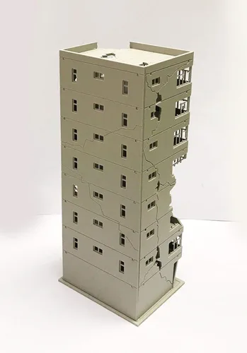 Miniatura 2 de Outland Models Paisaje Ferroviario Ciudad Ruina Edificio Abandonado Alta Oficina N Escala
