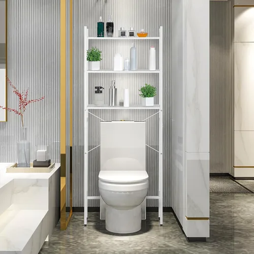 Miniatura 6 de ZenStyle Almacenamiento sobre el inodoro, estante organizador de baño de 3 niveles, estante multifuncional para ahorrar espacio independiente, fácil