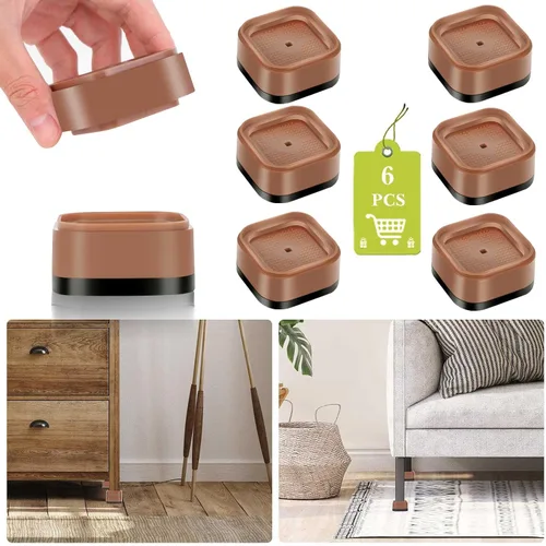 Miniatura 50 de Paquete de 12 elevadores de muebles de 1, 2 o 3 pulgadas, elevadores de cama ajustables resistentes para mesa, escritorio, sofá, silla, gabinete