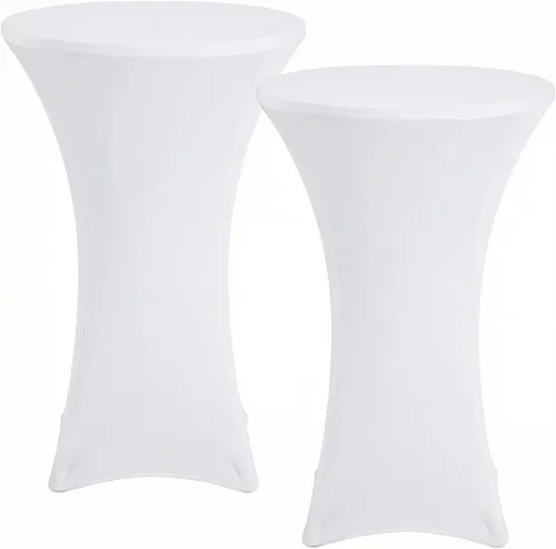 Miniatura 11 de Mantel para mesa de cóctel, paquete de 2 manteles de cóctel ajustables de elastano, manteles redondos elásticos para bar, boda, fiesta, banquete