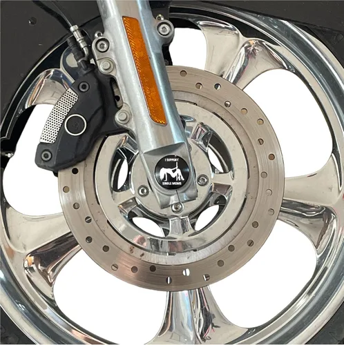 Miniatura 2 de I Support Single Moms - Cubiertas para tuercas de eje delantero, color negro, compatible con Harley Davidson Touring Road King Road Glide Street