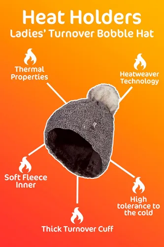 Miniatura 6 de Heat Holders - Gorro térmico de punto grueso para mujer con pompón