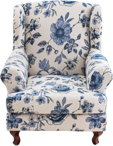 Miniatura 40 de Eco-Ancheng Funda para silla Wingback, 2 piezas, respaldo de ala, fundas de elastano para sillón con respaldo de ala, fundas para sillón con parte W9