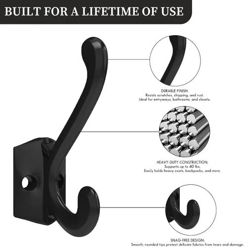 Miniatura 5 de CBWLWJ Paquete de 16 ganchos de pared resistentes para colgar en la pared, para sala de estar, baño, cocina, para abrigo, bolsa, bufanda, toalla