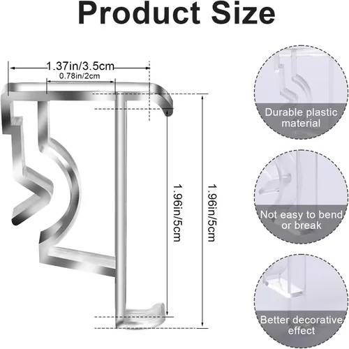 Miniatura 2 de 12 clips ocultos de plástico transparente de 2 pulgadas para persianas horizontales