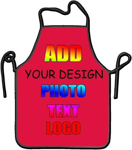 Miniatura 27 de NALAHOME Delantales personalizados para hombres y mujeres delantales personalizados con logotipo de texto fotográfico Negro