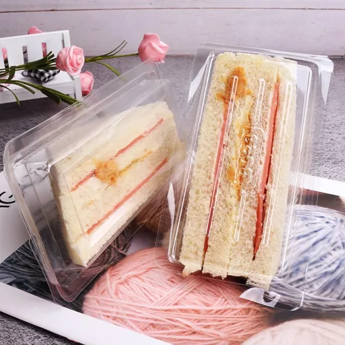 Miniatura 9 de DOITOOL 100pcs Sandwich Contenedores Plástico Sandwich Box Plástico Sandwich Triángulo Bolsa