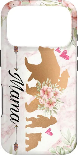 Miniatura 29 de iPhone 15 Plus Mama Bear & Cubs Design Phone Grip para mamá - Funda para 3 niños