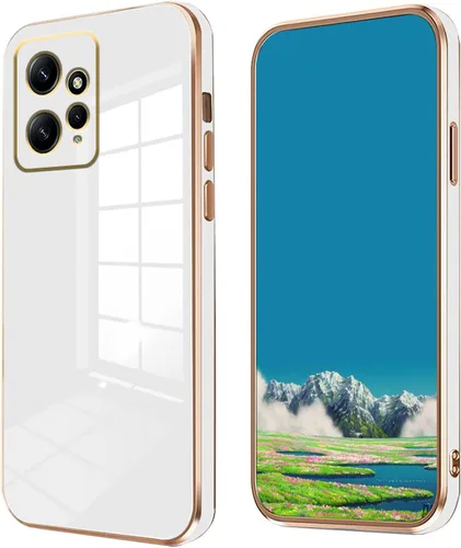 Compatible con Redmi Note 12 4G Funda Silicona Rosa, Chapado para Xiaomi Redmi Note 12 4G Funda de teléfono a prueba de golpes Funda delgada y suave