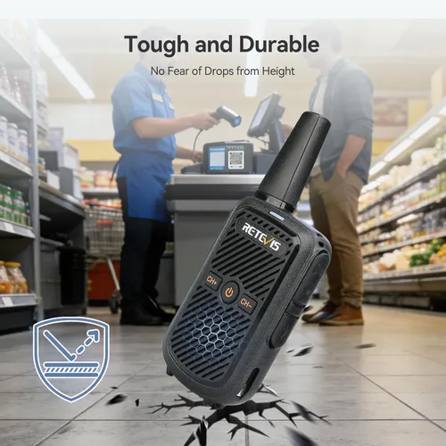 Miniatura 12 de Retevis Walkie Talkies RT15 de largo alcance, mini walkie talkie de carga rápida, USB de carga rápida, radios recargables de 2 vías para adultos