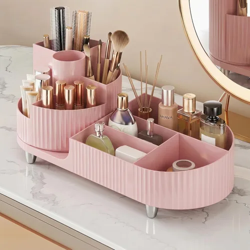 Miniatura 15 de Organizador de maquillaje giratorio, Estuche de exhibición de cosméticos de gran capacidad, fácil de guardar todos tus productos de maquillaje, al