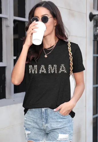 Miniatura 2 de Camisetas de béisbol para mujer, para el día del juego, divertidas letras impresas, camiseta de béisbol para mamá, camiseta casual con estampado